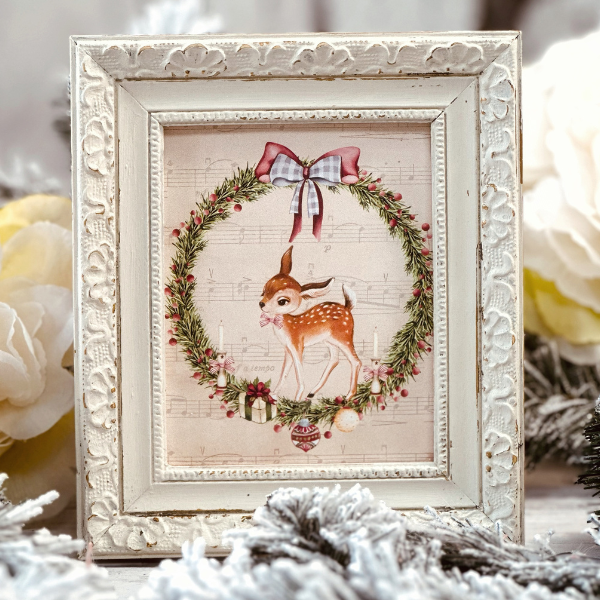 print of a canary in a painted vintage from that was uo-cycled