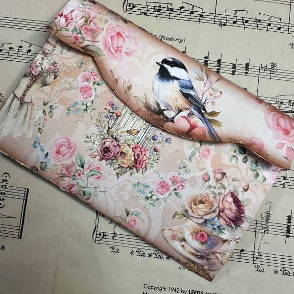 print of a canary in a painted vintage from that was uo-cycled