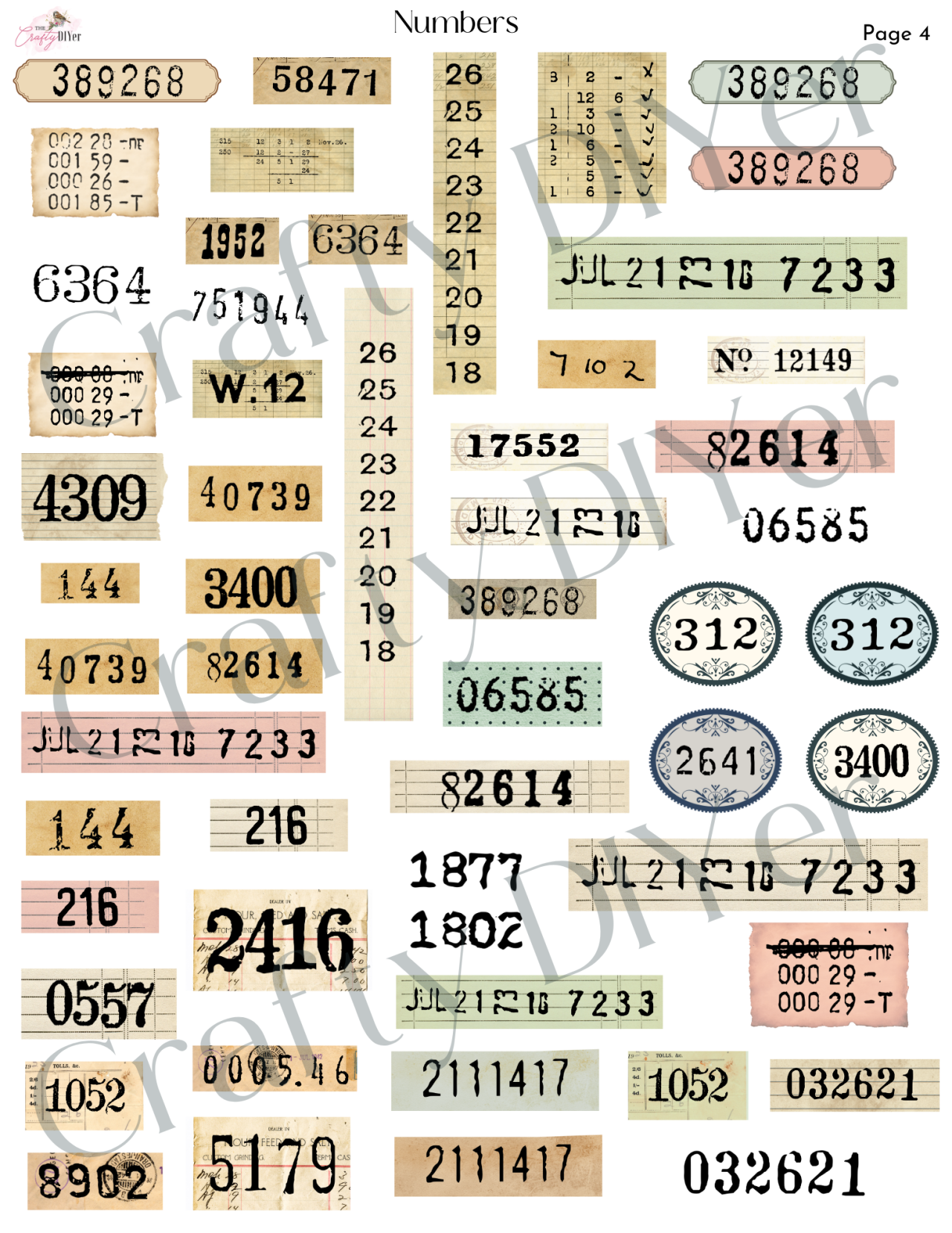 Numbers Digital Printables - The Crafty DIYer