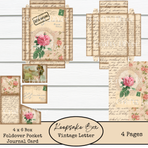 Keepsake Box Vintage Letters Digital Printables