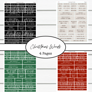 Christmas Words Digital Printables