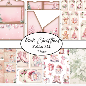 Pink Christmas Folio Kit Digital Printables