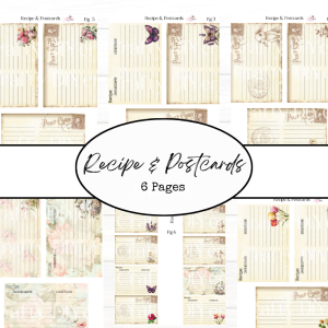 Recipe & Postcards Digital Printables
