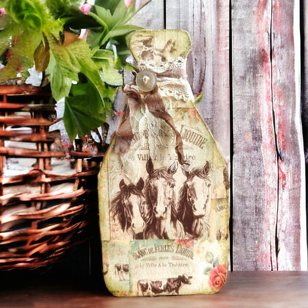 print of a canary in a painted vintage from that was uo-cycled