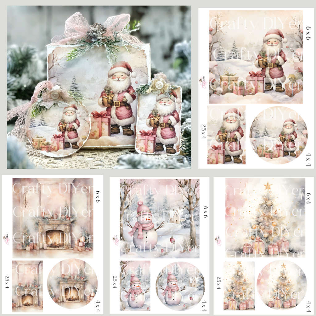 Shabby Christmas Trio Digital Print "JINGLE MINGLE EVENT"