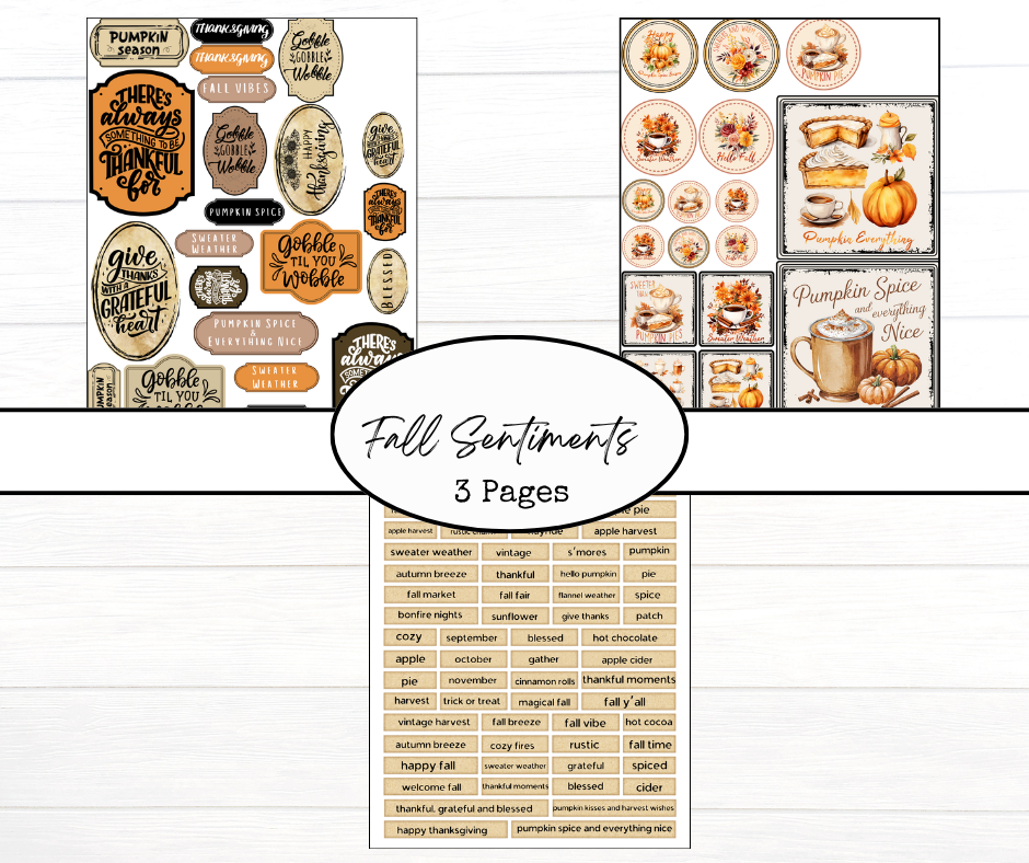 Fall Sentiments Digital Printables - The Crafty DIYer