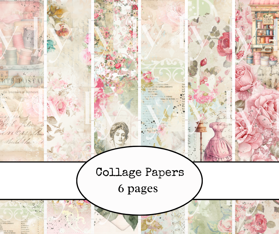 Shabby Pink Collage Digital Printables