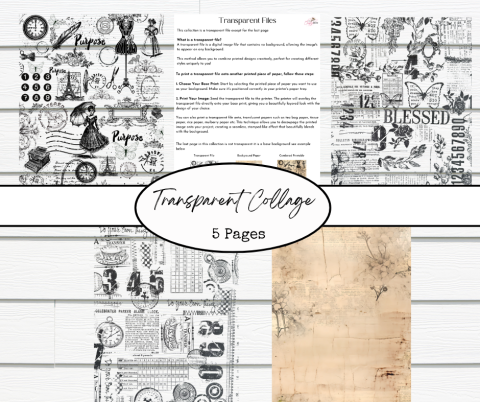 Transparent Collage Digital Printables - The Crafty DIYer