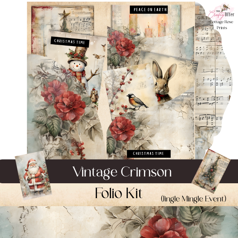 Vintage Crimson Folio Kit Digital Printables (Jingle Mingle Summer 2025)