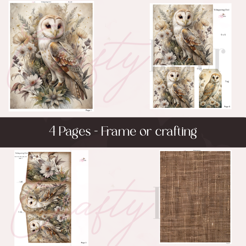 Image showcasing Whispering Owl Digital Printables - The Crafty DIYer