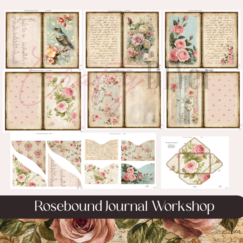 Rose Ribbon Journal Rosebound Journal Workshop - The Crafty DIYer