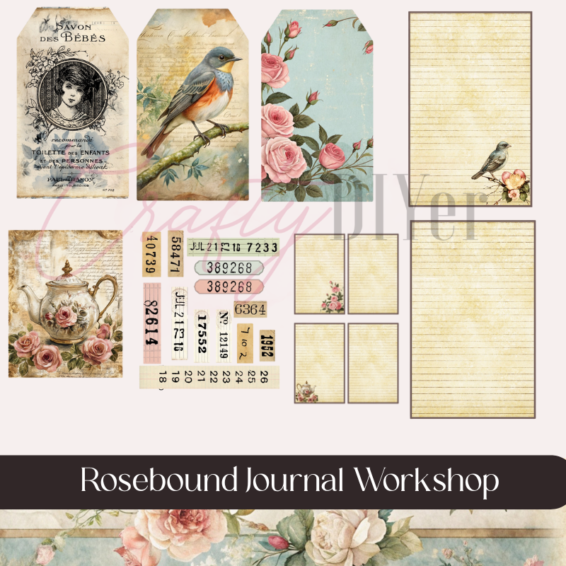 Rose Ribbon Journal Rosebound Journal Workshop - The Crafty DIYer