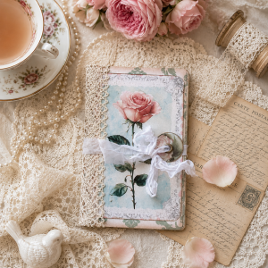 Envelope Mini Journal-Sage Chintz  Digital Printable