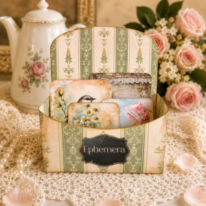 Ephemera Box-Vintage Wallpaper  Digital Printable